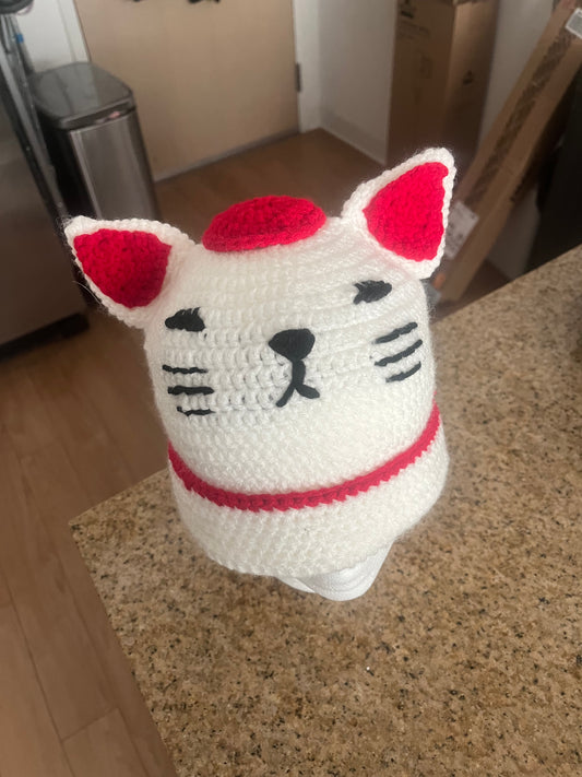 Lucky Kitty Handmade Beanie