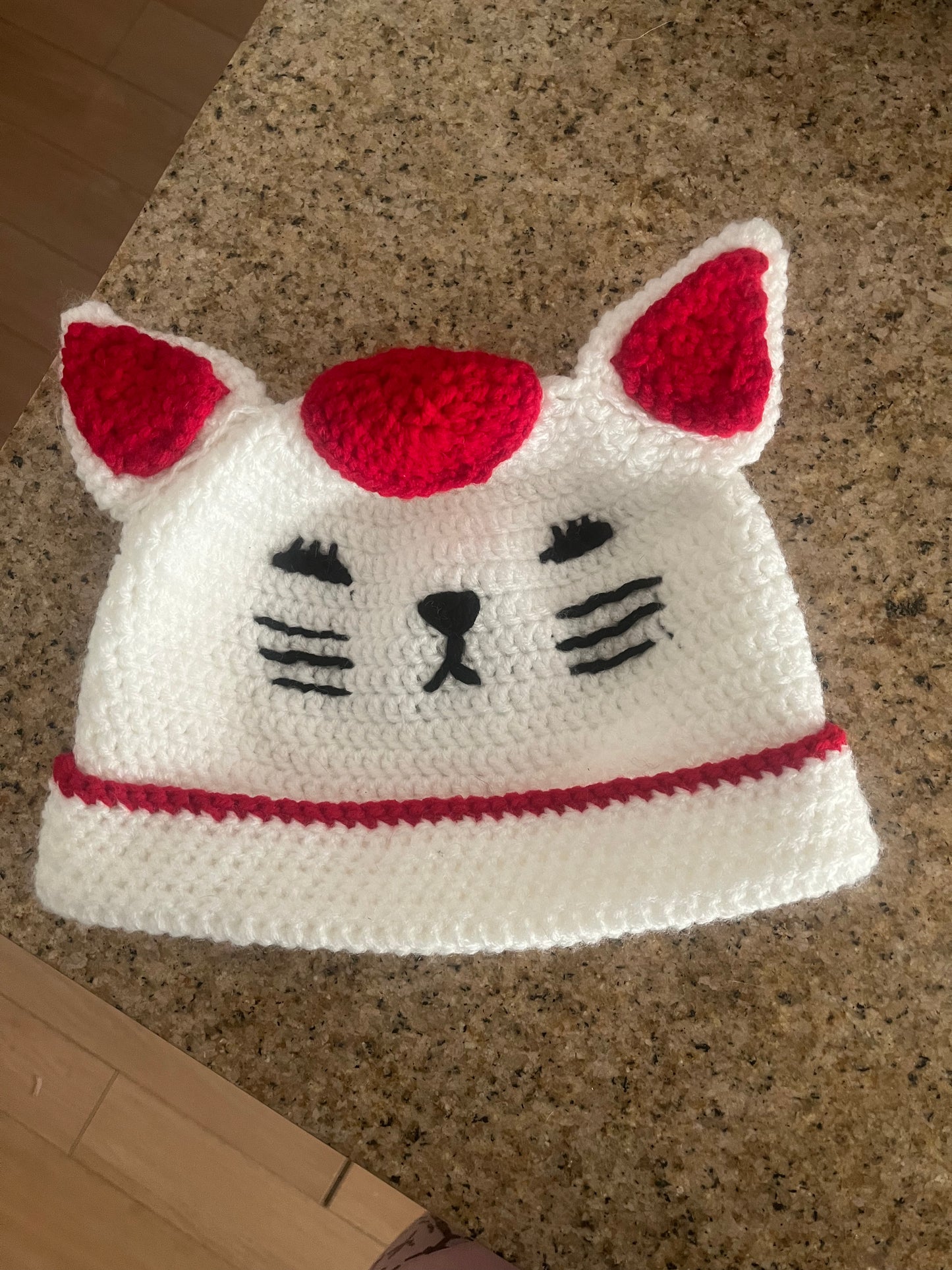 Lucky Kitty Handmade Beanie